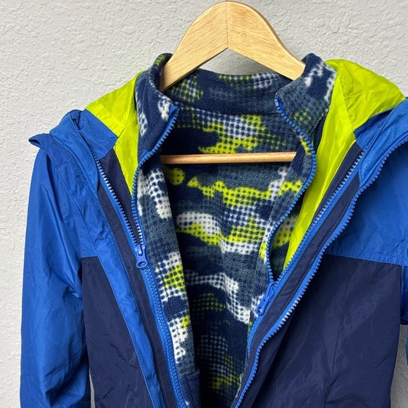 Eddie Bauer Kids M (10-12) 3 in 1 Jacket w Green Lining, Glove Snaps, Like New - Picture 9 of 12